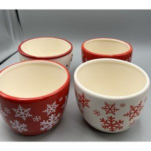 Serving Bowls Christmas Soup Cereal Condiment Kringle's Kitchen 4.5" Dia 3.5 de